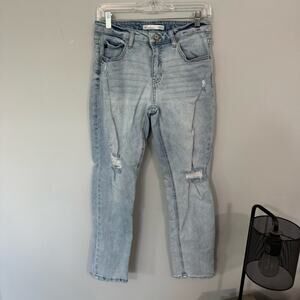 KanCan Light Wash Distressed Ankle Jeans Women’s Size W 27 Cotton & Spandex